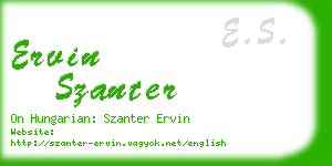 ervin szanter business card